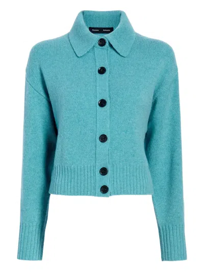 Proenza Schouler Rocio Cashmere-blend Cardigan In Blue