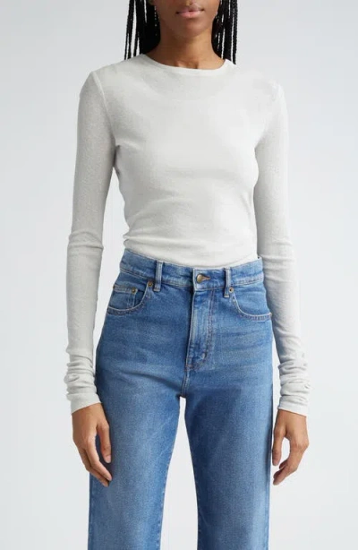 Proenza Schouler Roger Layered Gauzy Jersey Top In Pale Grey
