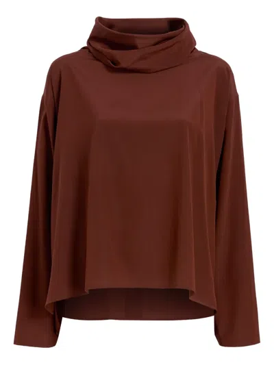 Proenza Schouler Roll-neck Top In Burgundy