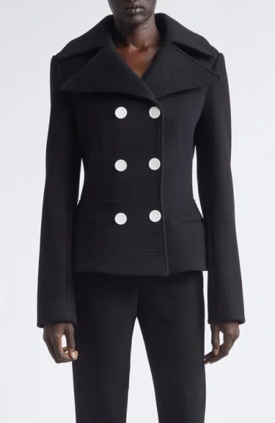 Proenza Schouler Romane Compact Melton Wool Jacket In Black