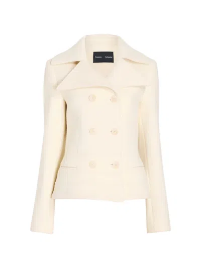 Proenza Schouler Romane Jacket In Compact Melton Wool In Neutral
