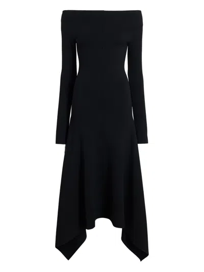 Proenza Schouler Romi Off The Shoulder Long Sleeve Dress In Black