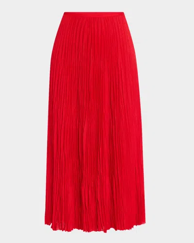 Proenza Schouler Rosalyn Pleated Jersey Skirt In Dark Poppy