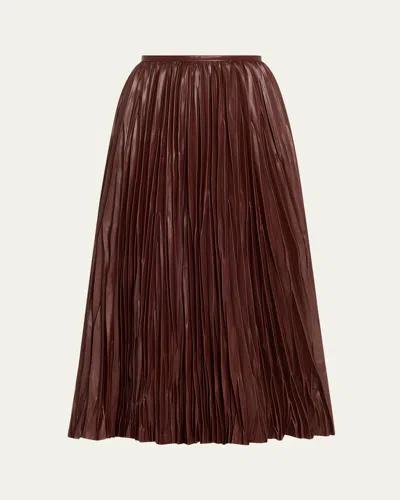 PROENZA SCHOULER ROSALYN PLEATED VEGAN LEATHER MIDI SKIRT