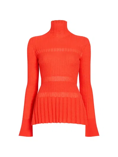 Proenza Schouler Rosario Top In Textured Merino Wool In Orange