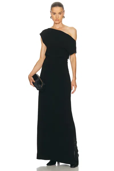 Proenza Schouler Rosina Off The Shoulder Light Double Crepe Maxi Dress In Black