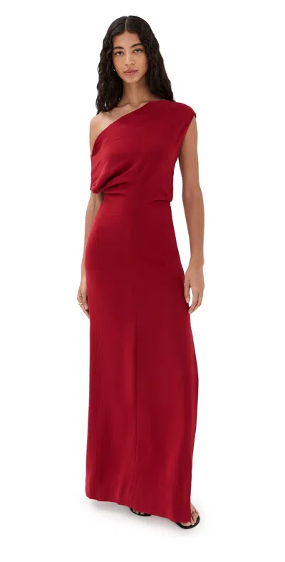 Proenza Schouler Rosina One-shoulder Crepe Gown In Red
