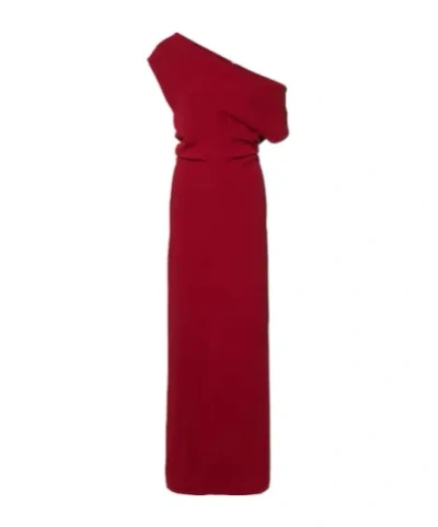 Proenza Schouler Rosina One-shoulder Crepe Gown In Red