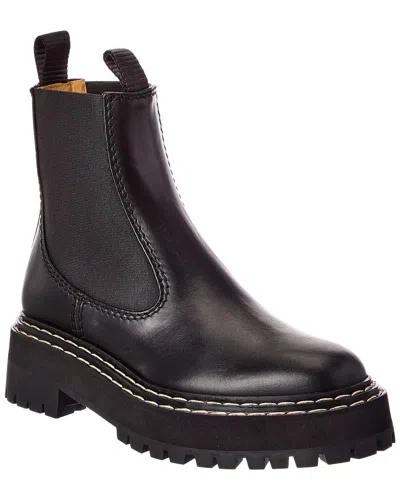 Proenza Schouler Round Toe Leather Bootie In Black