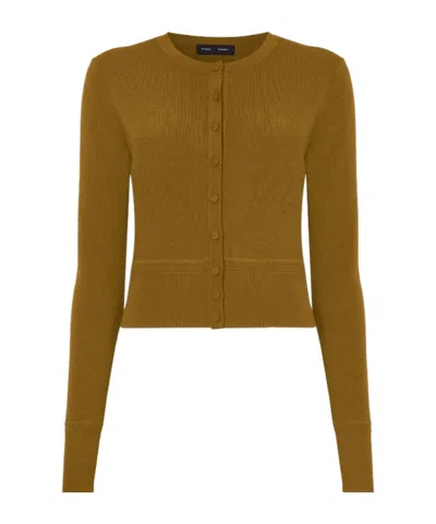 Proenza Schouler Round-neck Button-up Cardigan In Brown