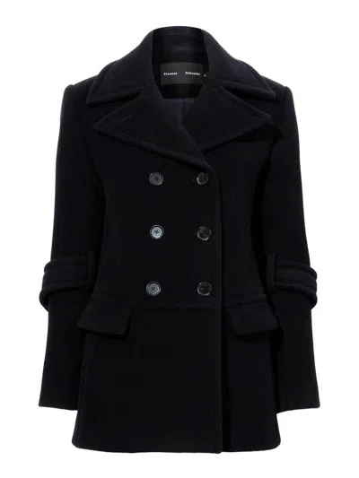 Proenza Schouler Rowen Coat In Eco Double Face Wool In Black