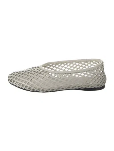 Pre-owned Proenza Schouler Rubber Lace Pattern Ballet Flats In White