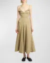 Proenza Schouler Ruby Eco Linen Maxi Dress In Bronze