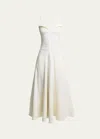 Proenza Schouler Ruby Eco Stretch Linen-blend Dress In Pearl