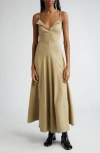 Proenza Schouler Ruby Eco Linen Maxi Dress In Bronze