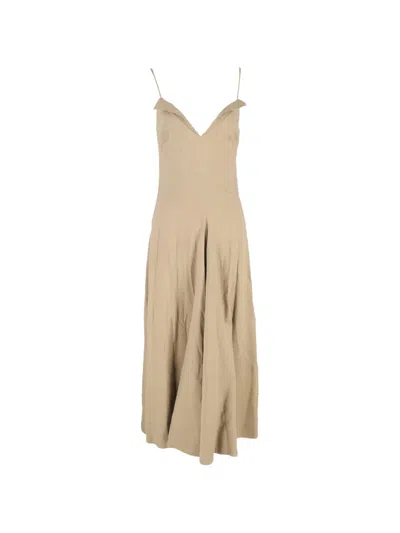 Pre-owned Proenza Schouler Ruby V-neck Maxi Dress In Neutral
