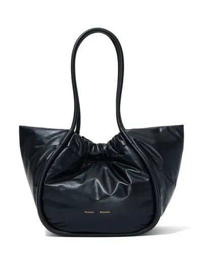 Proenza Schouler Ruched Leather Tote Bag In Black
