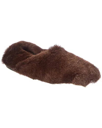 Proenza Schouler Ruched Tee Shearling Slipper In Brown