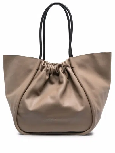 Proenza Schouler Ruched Beige Leather Bag