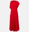 Proenza Schouler Draped One-shoulder Midi Party Dress In Red