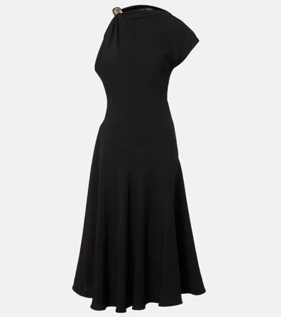 Proenza Schouler Rue Asymmetric Crêpe Midi Dress In Black