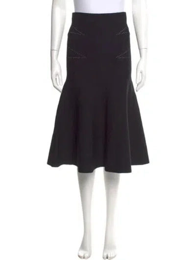 Pre-owned Proenza Schouler Ruffle Embellishment Midi Length Skirt In Black