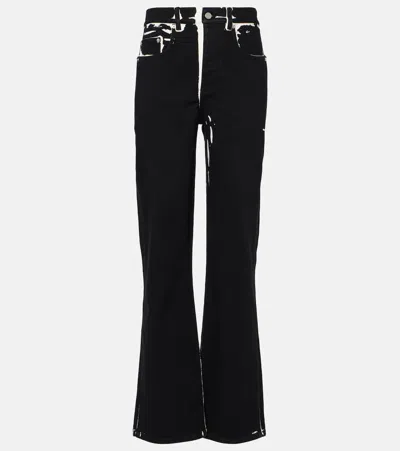 Proenza Schouler Ryman High Rise Straight Jeans In Black/multi