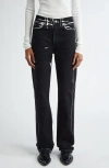 Proenza Schouler Ryman Printed Straight Leg Jeans In Black Multi
