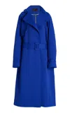 Proenza Schouler Sabina Belted-neck Jacquard Coat In Royal Blue
