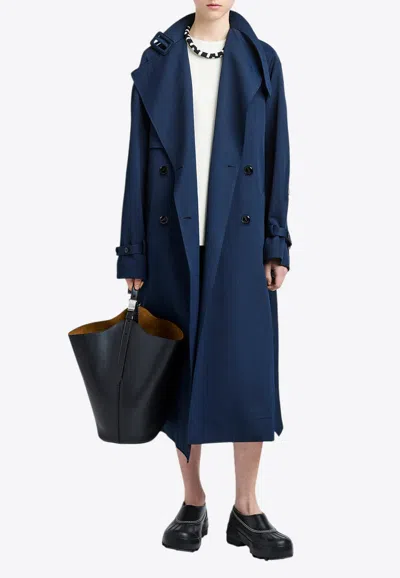 Proenza Schouler Sabina Double-breasted Coat In Blue