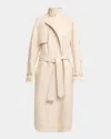 Proenza Schouler Sabina Lacquered Leather Wrap Trench Coat In Ecru