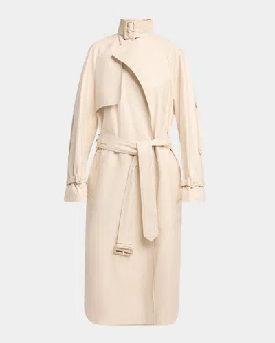 PROENZA SCHOULER SABINA LACQUERED LEATHER WRAP TRENCH COAT