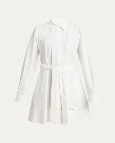 Proenza Schouler Sammy Belted Ladder Stitch Poplin Dress