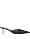 Proenza Schouler Spike Leather-trimmed Mesh Point-toe Mules In Black