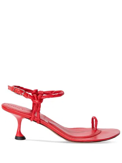Proenza Schouler Tee Twisted Leather Ankle-strap Sandals In Red