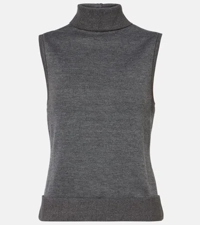 Proenza Schouler Sandrine Cotton-blend Top In Grey
