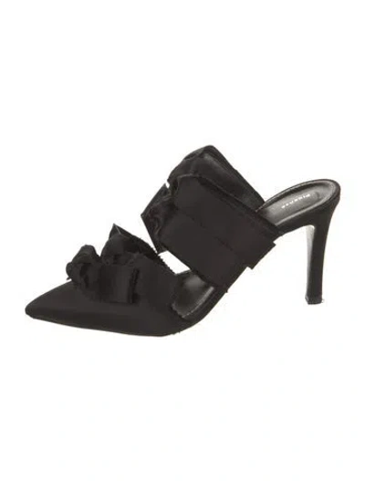 Pre-owned Proenza Schouler Satin Bow Accents Mules In Black