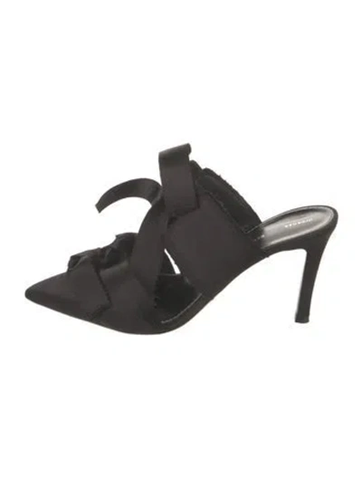 Pre-owned Proenza Schouler Satin Bow Accents Mules In Black