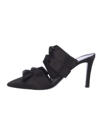 Pre-owned Proenza Schouler Satin Bow Accents Mules In Black
