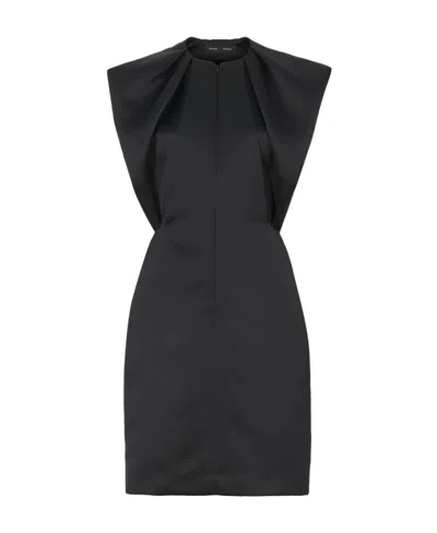 Proenza Schouler Satin Shift Mini Dress In Black