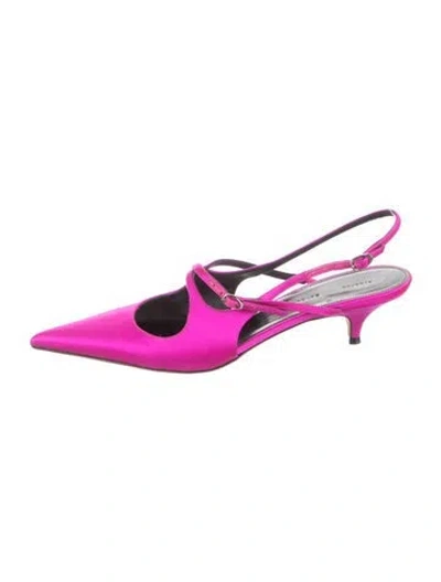 Pre-owned Proenza Schouler Satin Slingback Pumps In Pink