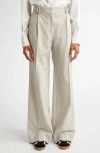 Proenza Schouler Savannah Gabardine Wide Leg Pants In Taupe