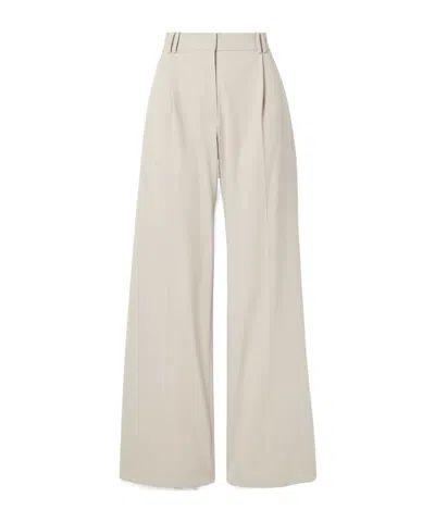 Proenza Schouler Savannah Pleated Wool Wide-leg Pants In White