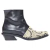 Proenza Schouler Scaled Leather Cuban Ankle Boot In Green