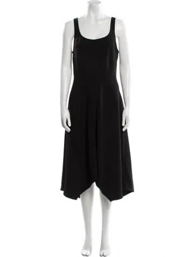Pre-owned Proenza Schouler Scoop Neck Midi Length Dress W/ Tags In Black