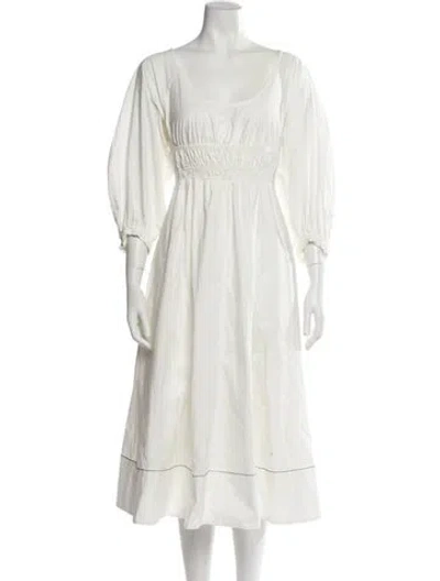 Pre-owned Proenza Schouler Scoop Neck Midi Length Dress W/ Tags In White