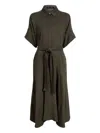 Proenza Schouler Scottie Linen Blend Belted Shirtdress In Gray