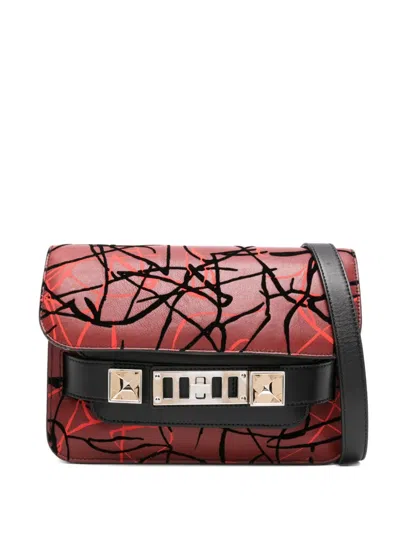 Proenza Schouler Scribble-print Clasp Shoulder Bag In Red