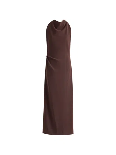 Proenza Schouler Selena Twisted-strap Open-back Maxi Dress In Brown