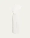 Proenza Schouler Selene Cape Bi-stretch Suiting Maxi Dress In Off White